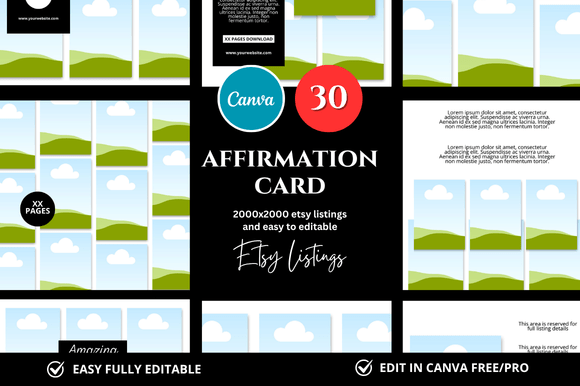 30 Affirmation Card Etsy Mockup: Your Design Shortcut