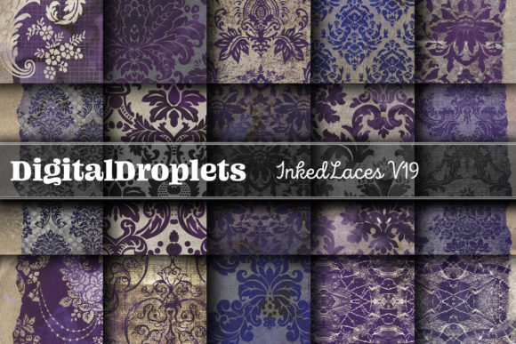 Inked Laces Vol. 19 | Vintage Digital Paper Collection