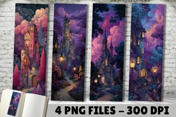 Purple Mystical Twilight Castle Bookmark: A Designer's Take